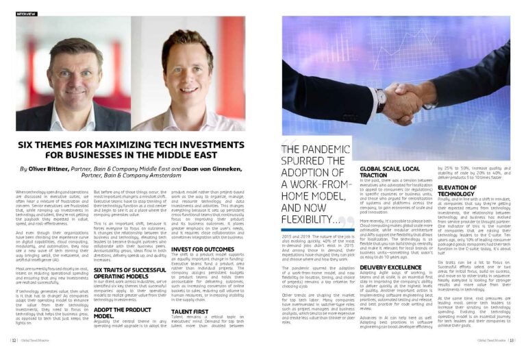 Six Themes for Maximizing Tech investments for Businesses in the Middle East